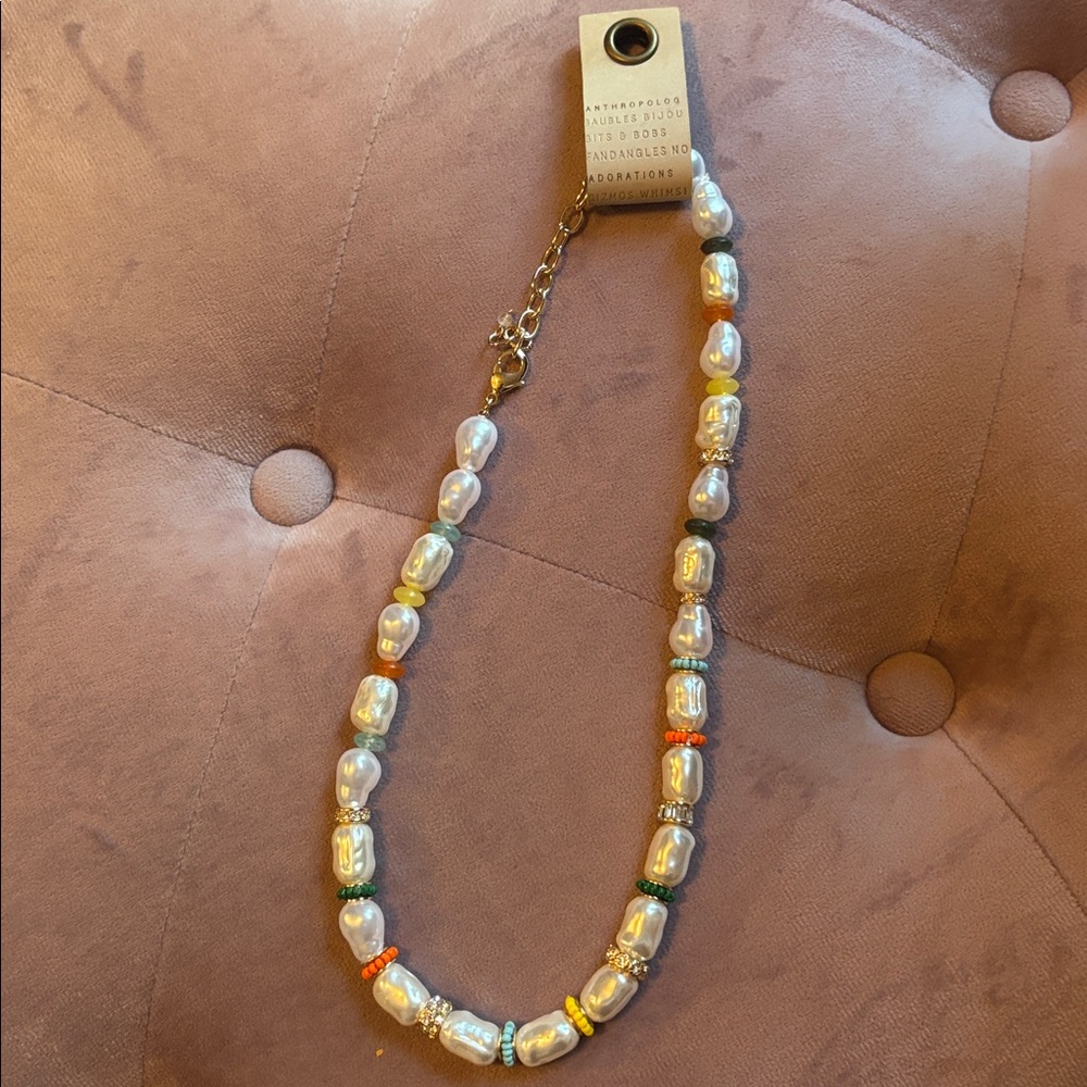 Anthropologie Pearl and Gold Necklace